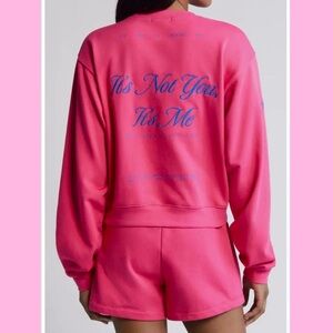 🌸 NEW Cropped Sweatshirt – Size S/M – Pink “It’s Not You, It’s Me” 🌸